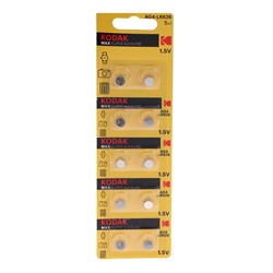 Батарейка алкалиновая Kodak, AG4 (G4, 377, LR626, LR66)-10BL, 1.5 В, блистер, 10 шт.