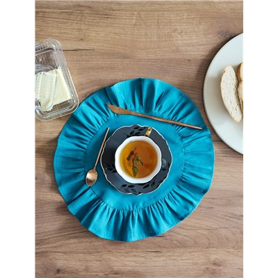 Набор салфеток «Этель», 36×36 см - 2 шт., бирюзовый, лён 48%, хлопок 52%, 206 г/м²