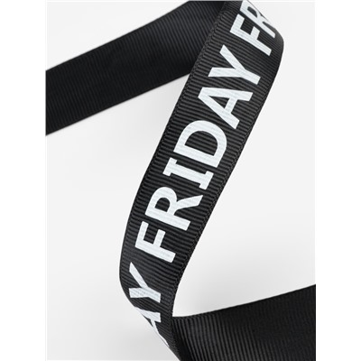 Лента репсовая «Friday», 25 мм, 23±1 м, белая, чёрная