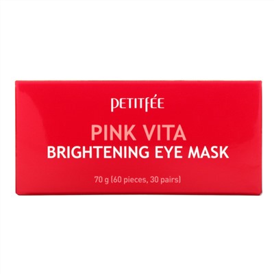 Petitfee, Pink Vita Brightening Eye Mask, 60 Pieces