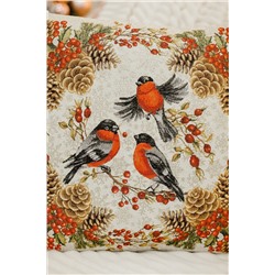 Наволочка декоративная 45х45 Три снегиря НАТАЛИ, 1071681