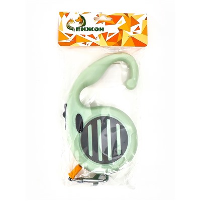 Рулетка - поводок для собак, лента 3 м, зелёная