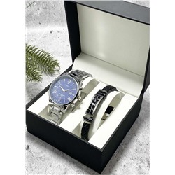 Подарочный набор для мужчины часы и браслет + коробка #22853344