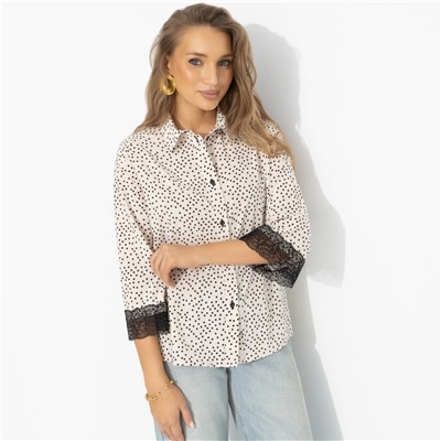 Рубашка комбинированная с кружевом, Работаю красиво (оригинал)