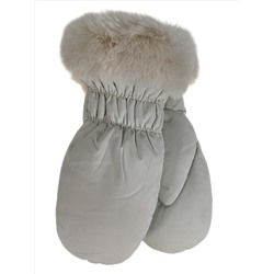 Зимние женские варежки с подкладом из искусственного меха, цвет молочный