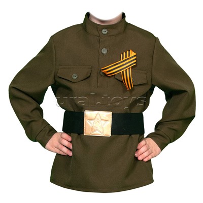 Изделие швейное "Набор карнавальный "Гимнастёрка с ремнём" дет. р-р XL (рост 140-146)
