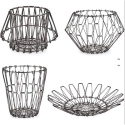 Удивительная Фруктовница металлическая складная ваза для фруктов, хром