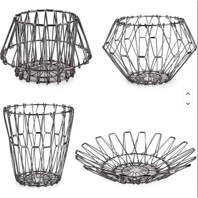 Удивительная Фруктовница металлическая складная ваза для фруктов, хром