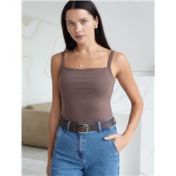 Топ с двуслойной зоной бра на бретелях из хлопка