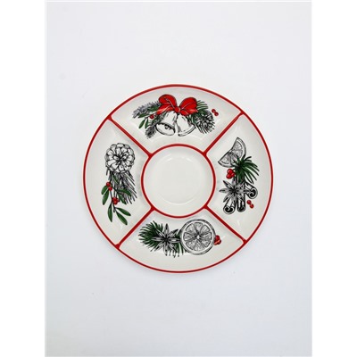 Менажница «Новогоднее настроение», 25.5×3 см, ручная работа