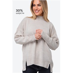 Женский джемпер оверсайз с воротником-стойкой Happyfox