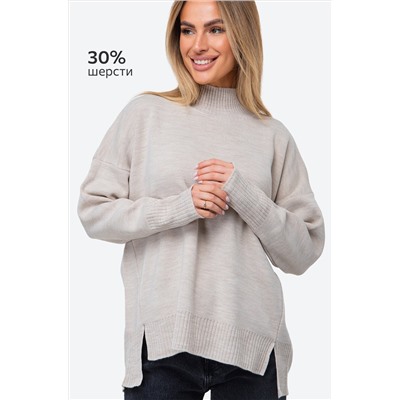 Женский джемпер оверсайз с воротником-стойкой Happyfox