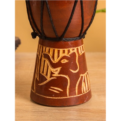 Сувенирный музыкальный инструмент барабан джембе «Светлый», 15×9×9 см, МИКС