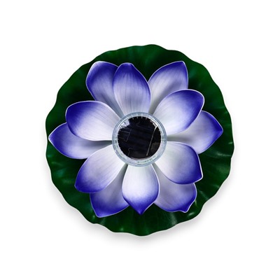 Садовая фигура - фонарь «Лотос», 28×28×9 см, для водоёмов, фиолетовая