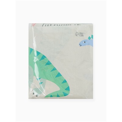 Простыня на резинке ясельная «Крошка Я. Динозавры», 60×120+20 см, бязь