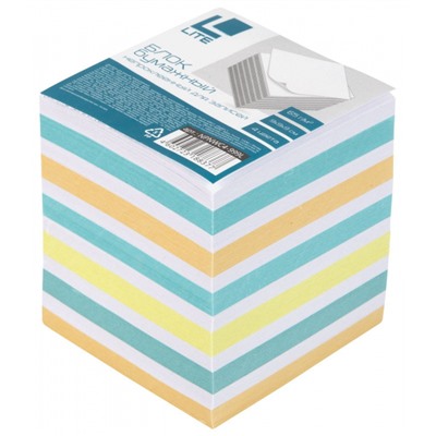 Бумага для заметок 9х9х9 см "Куб" ассорти непроклеенная 4 цв. NPNWC4-999L LITE