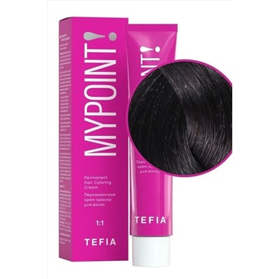 TEFIA Mypoint 4.8 Перманентная крем-краска для волос / Брюнет коричневый, 60 мл KRISTALLER, 1116928