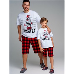 Комплект для мужчин: фуфайка (футболка) трикотажная, шорты текстильные