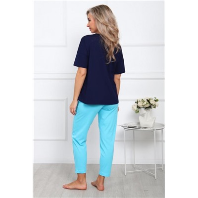1018 Пижама (Синий/бирюзовый)