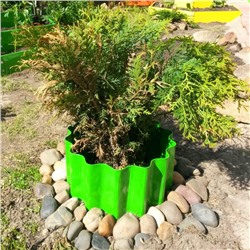 Ограждение для клумбы, 110×24 см, зелёное, «Волна», Greengo