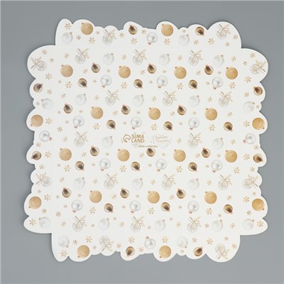 Коробка для кондитерских изделий с пластиковой крышкой «С Новым годом», 21×21×3 см