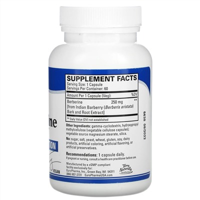 Terry Naturally, Berberine MetX, Ultra Absorption, 60 Capsules
