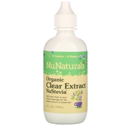NuNaturals, NuStevia, Organic Clear Extract, 4  fl oz (118 ml)