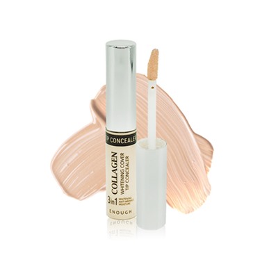 Enough Осветляющий коллагеновый консилер 01 Collagen Whitening Cover Tip Concealer 3in1