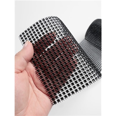 Лента с имитацией страз, 12 см, 9±1 м, чёрная