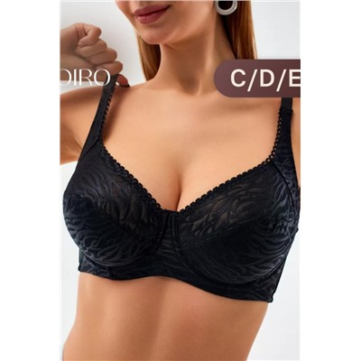 Бюстгальтер 21391 мягкий кружевной на косточках OIRO (Черный)