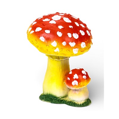 Садовая фигура из полистоуна «Грибы-мухоморы», 17 см