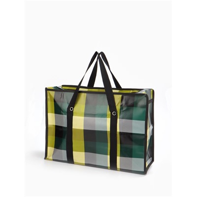 Сумка хозяйственная на молнии, 35 л, 50×20×35 см, чёрная/жёлтая