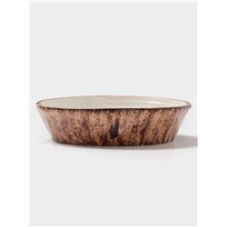 Тарелка глубокая Magistro Wood, 700 мл, d=18.2 см, фарфор, коричневая