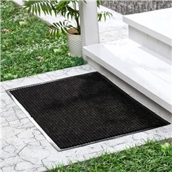 Коврик придверный влаговпитывающий, ребристый, «Стандарт», 40×60 см, чёрный