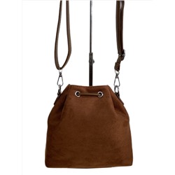 Женская сумка из искусственной замши, цвет шоколадно-рыжий