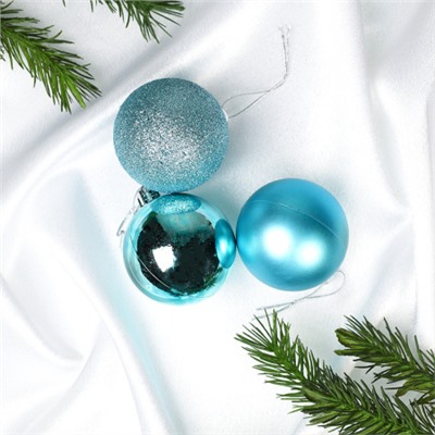 Елочные шары 20 штук 6 см / HX-3/9 /уп 30/ голубые