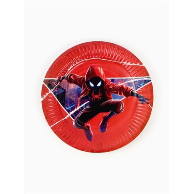 Посуда одноразовая бумажная на 10 персон: стаканы, тарелки, скатерть, Человек Паук