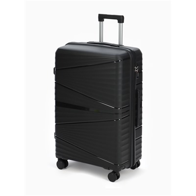 УЦЕНКА Чемодан 28", РР, 50*30*74, отд на молнии, код замок, 4 колеса, черный