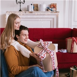 Лента атласная «Валенки», 50 мм, 23±1 м, белая