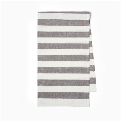 Дорожка на стол Этель Graphite 40×146 см, лен 100%, 260 г/м², белая/серая