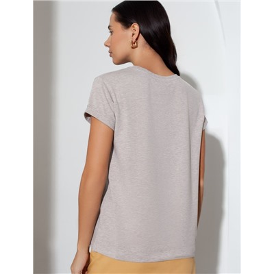 Свободная футболка с принтом из премиального хлопка с эластаном