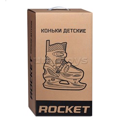 Коньки детские L бело-розовый