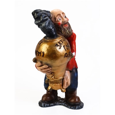 Садовая фигура из полистоуна «Дед с самоваром», 56×34×32 см