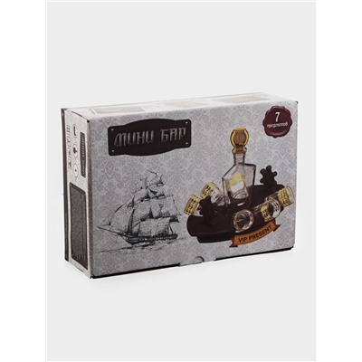 Мини-бар «Фрегат. Скандинавия», 8 предметов: барная стойка, графин, стопки 6 шт., 500/50 мл