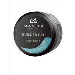 MANITA Гель моделирующий для ногтей с хлопьями юки / Builder Gel Euphoria №04, 15 мл 28103