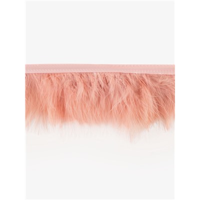 Перья марабу декоративные, на ленте, 8-10 см, 5±0.5 м, тёмно-бежевые