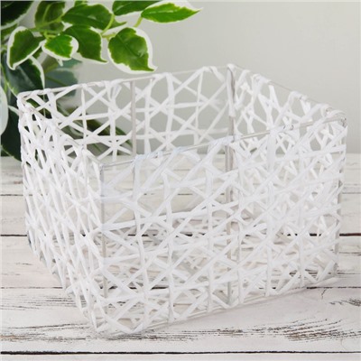 Корзина плетёная Доляна «Паутинка», 21×18×14 см, цвет белый