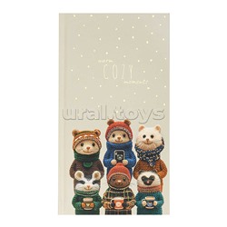 Записная книжка 80л. "Вязаные звери" 110х206 мм, , твёрдый переплёт, полноцв. печать, тисн. цв. фол.