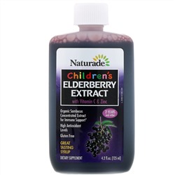 Naturade, Children's Elderberry Extract Syrup with Vitamin C & Zinc, 2 Years and Older, 4.2 fl oz (125 ml)