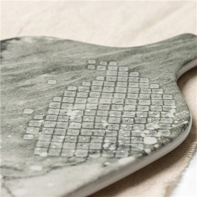 Блюдо керамическое «Стоун», 29.7×17.5 см, серое, Dolce Ceramo
